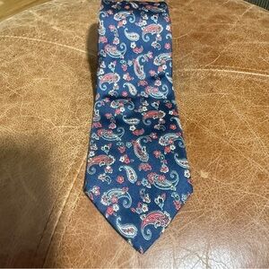 Vintage Navy Paisley Silk Tie - by Hanover St